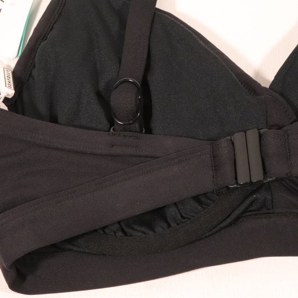 NWT Seafolly X Revolve Pop Block Wrap Front DD Cup Bralette in Black - Picture 10 of 13